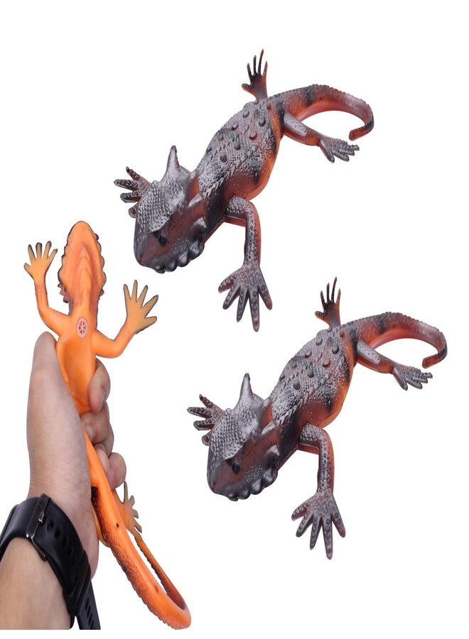 GLAN Reptile Animal Rubber Lizard Toy with Whistle Sound for Kids Playing Prank Toy for Fun Set of 2Pcs Multicolor Pack of 1 - Image 1